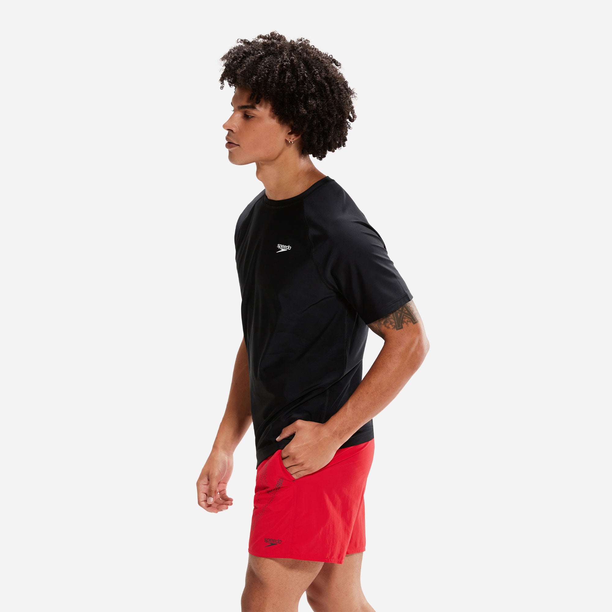 Áo Bơi Chống Nắng Nam Speedo Essentials - Đen - Supersports Vietnam