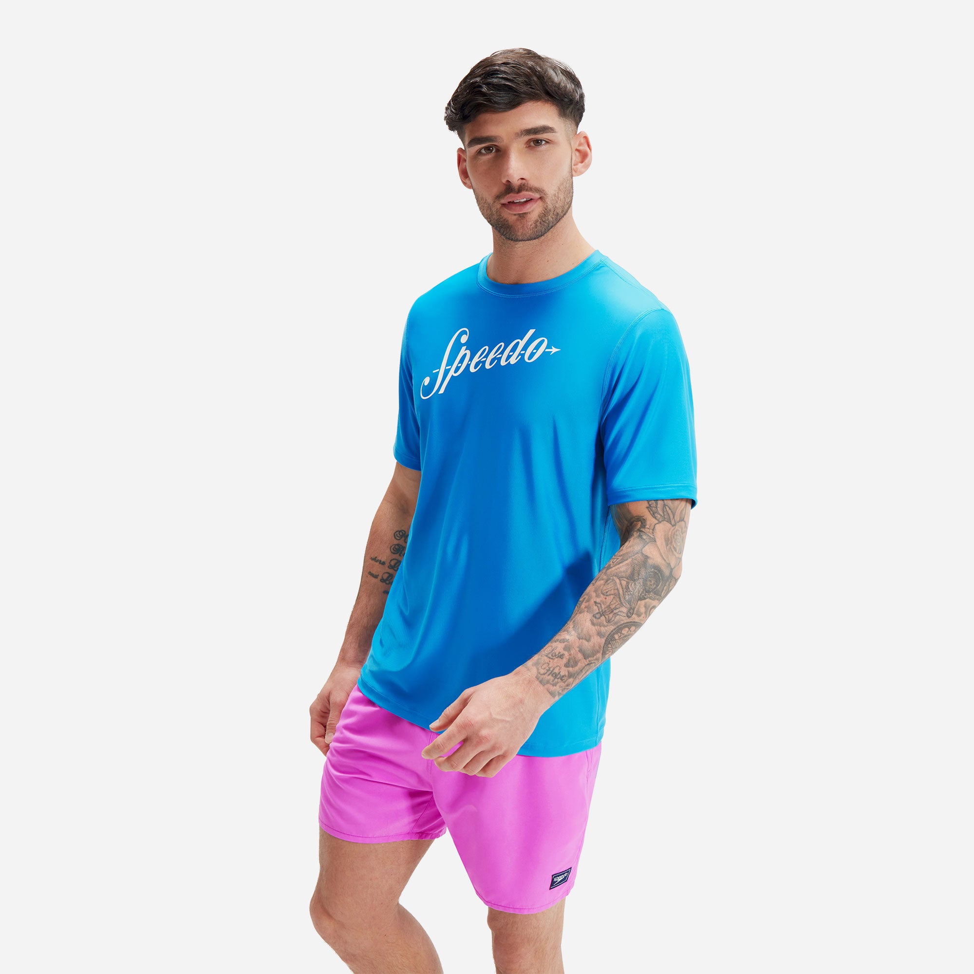 Áo Bơi Chống Nắng Nam Speedo Printed - Xanh Dương - Supersports Vietnam
