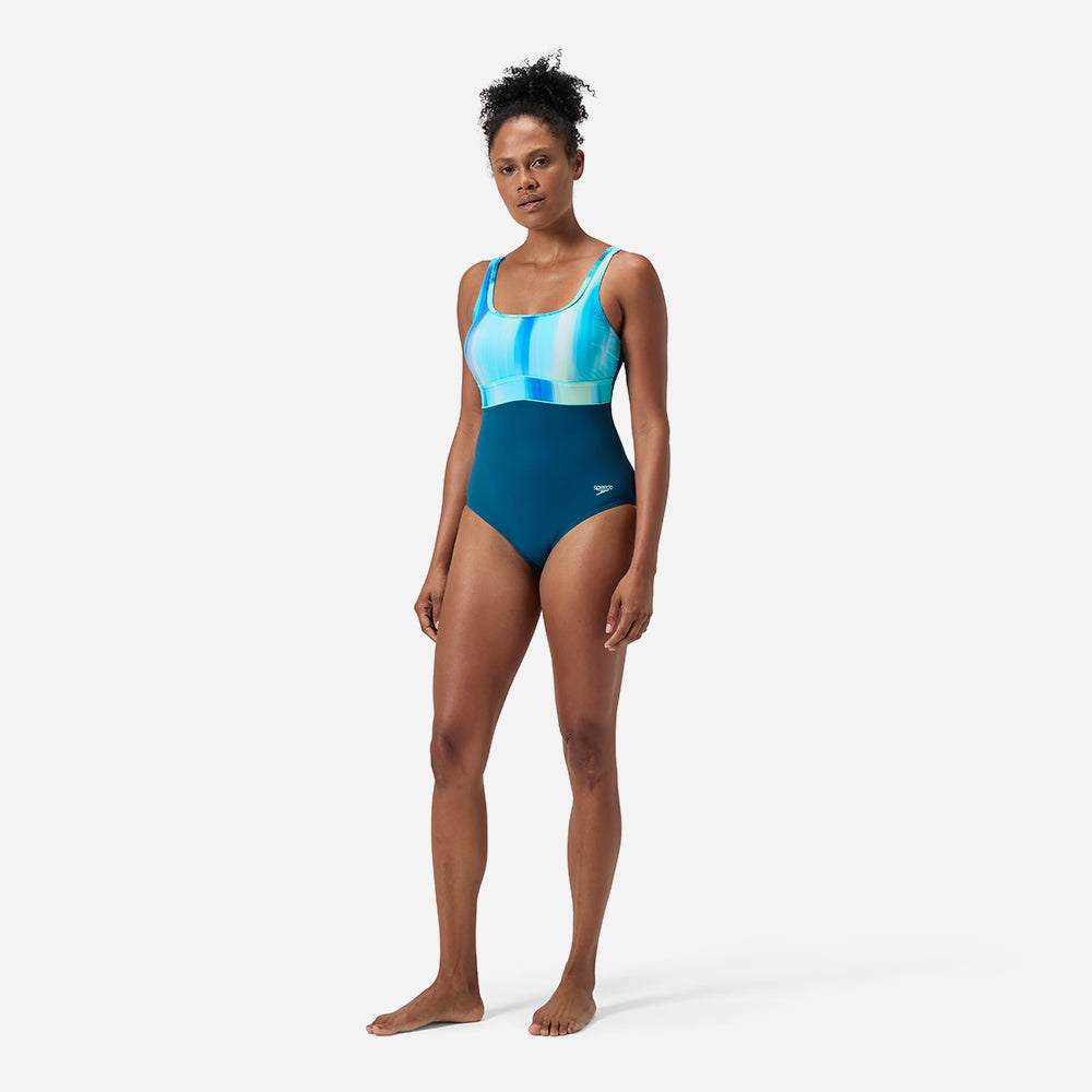 Đồ Bơi Một Mảnh Nữ Speedo Shaping Printed Contour Eclipse - Xanh Dương - Supersports Vietnam