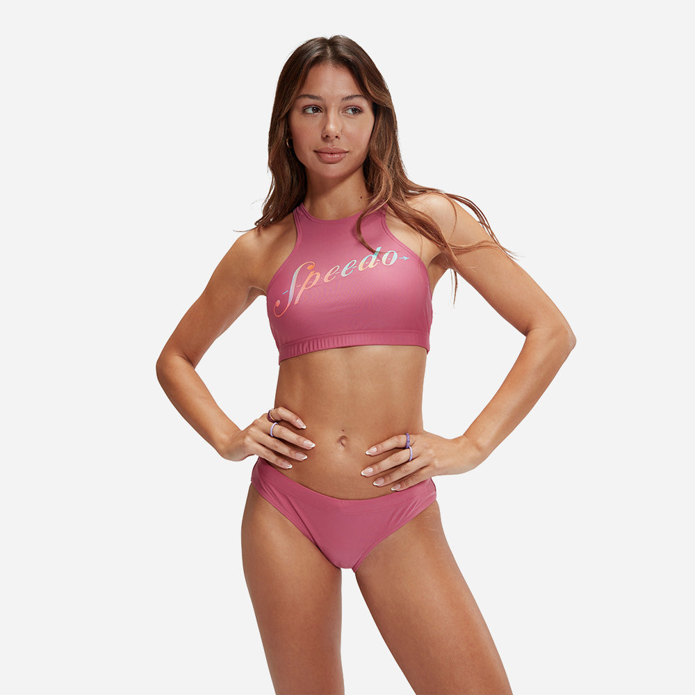 Đồ Bơi Hai Mảnh Nữ Speedo Logo Volley - Hồng - Supersports Vietnam