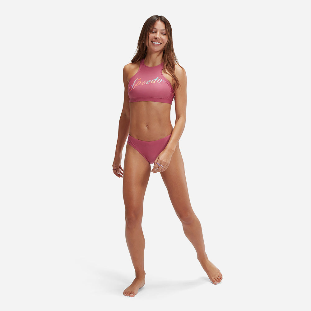 Đồ Bơi Hai Mảnh Nữ Speedo Logo Volley - Hồng - Supersports Vietnam