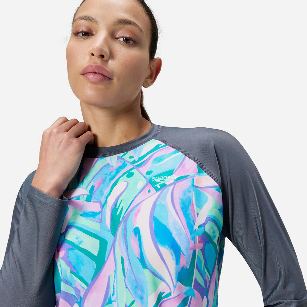 Áo Bơi Chống Nắng Nữ Speedo Printed Long Sleeve - Nhiều Màu - Supersports Vietnam