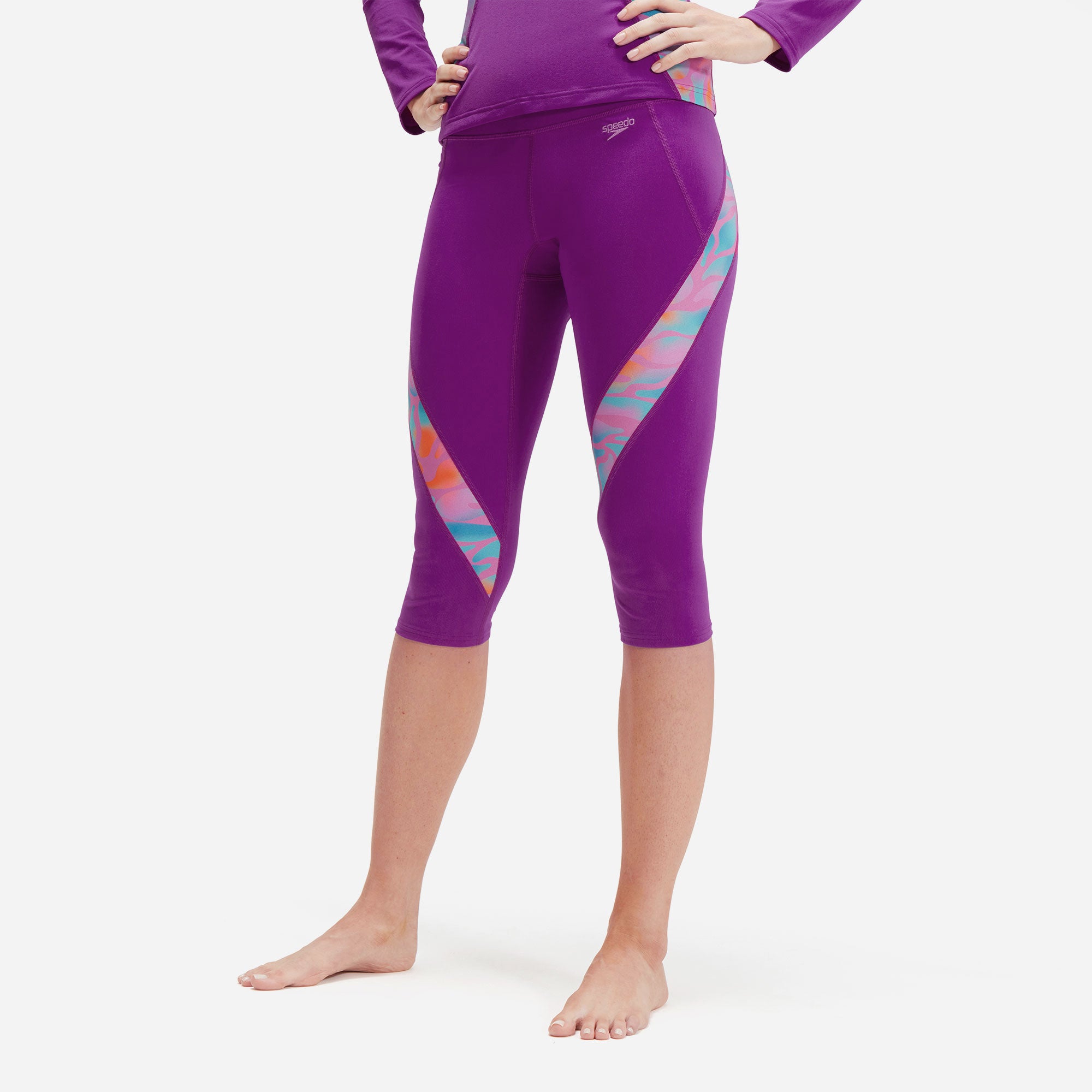 Quần Bơi Nữ Speedo 3/4 Panel Printed - Hồng - Supersports Vietnam