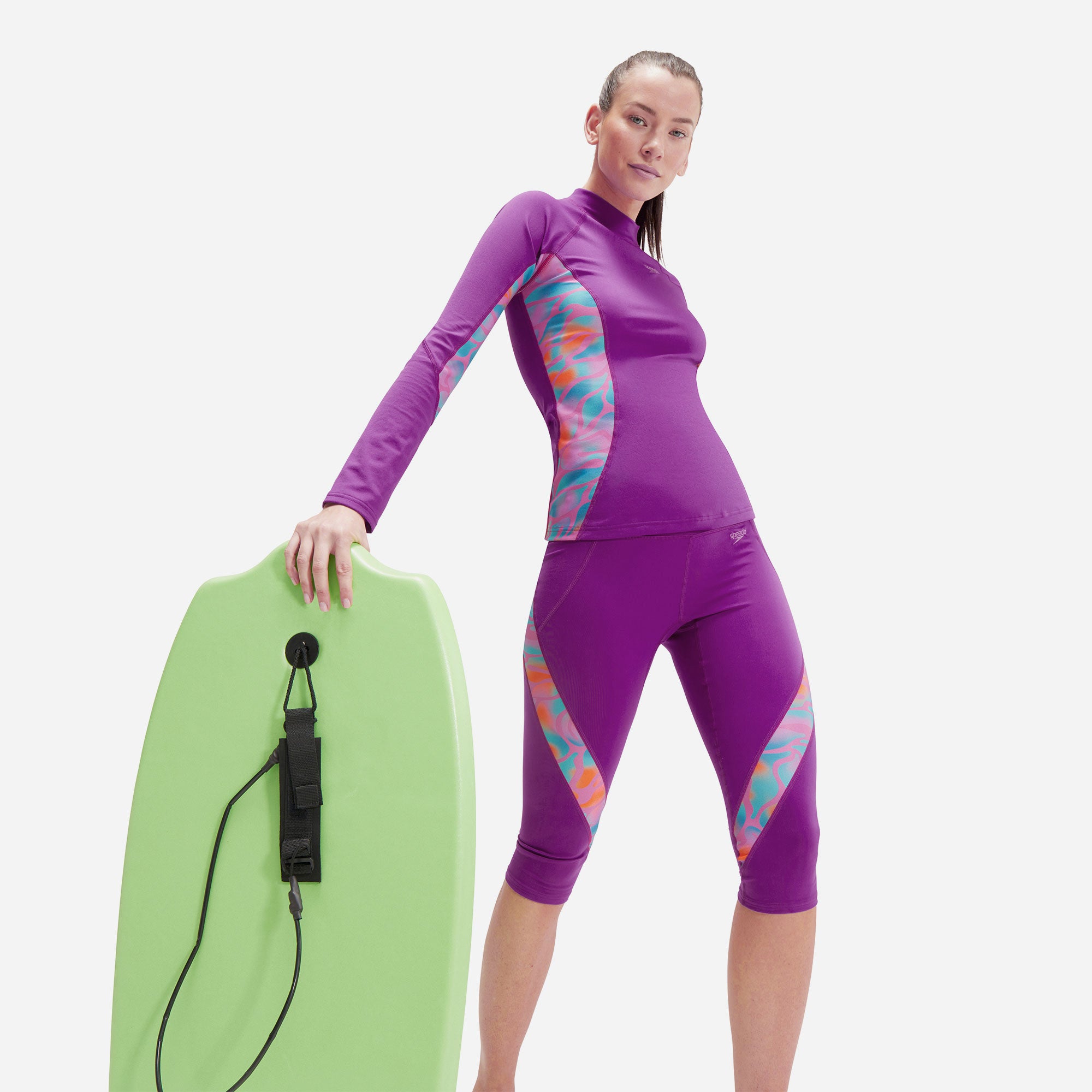 Quần Bơi Nữ Speedo 3/4 Panel Printed - Hồng - Supersports Vietnam