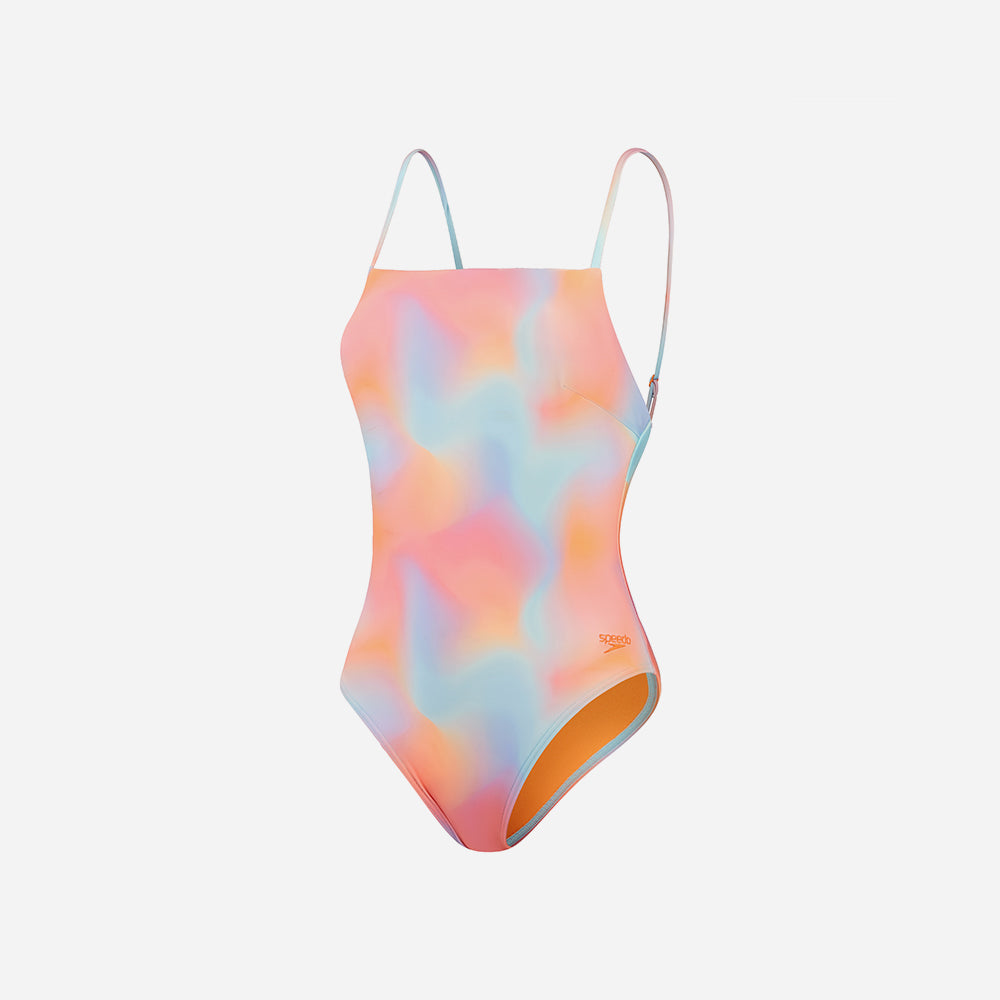 Đồ Bơi Một Mảnh Nữ Speedo Allover Printed Adjustable Thinstrap - Cam - Supersports Vietnam