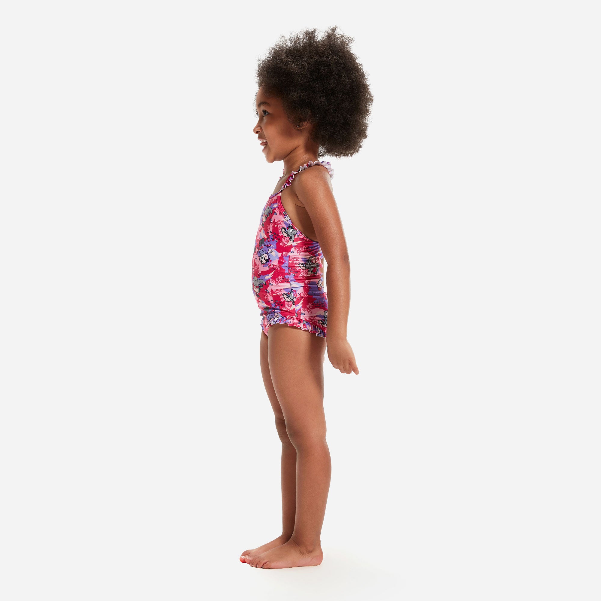 Đồ Bơi Một Mảnh Bé Gái Speedo Learn To Swim Digital Frill Thinstrap - Hồng - Supersports Vietnam