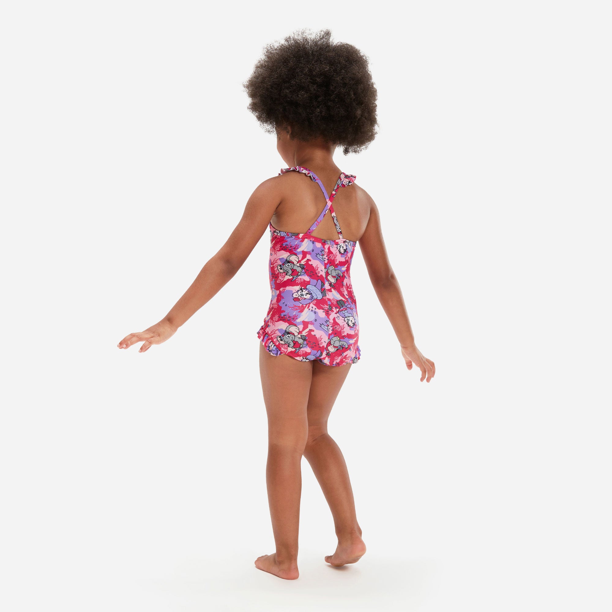 Đồ Bơi Một Mảnh Bé Gái Speedo Learn To Swim Digital Frill Thinstrap - Hồng - Supersports Vietnam