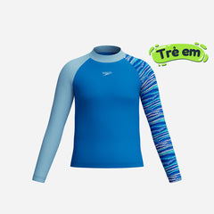 Áo Bơi Chống Nắng Bé Trai Speedo Printed Long Sleeve - Xanh Dương - Supersports Vietnam