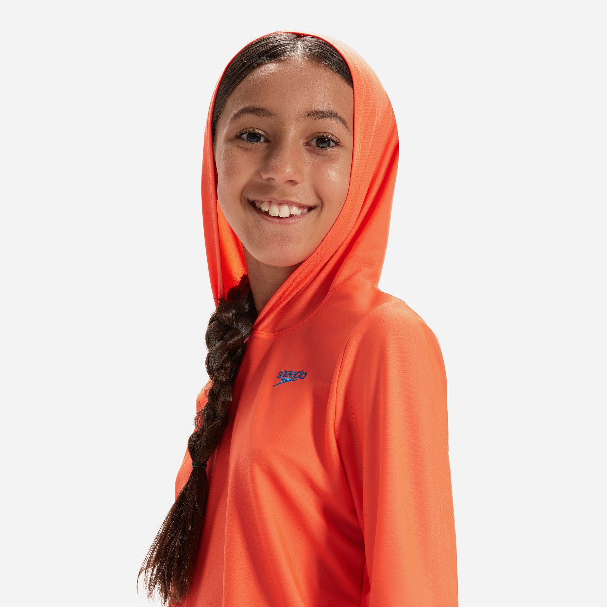 Áo Bơi Chống Nắng Bé Gái Speedo Essential Hood - Cam - Supersports Vietnam