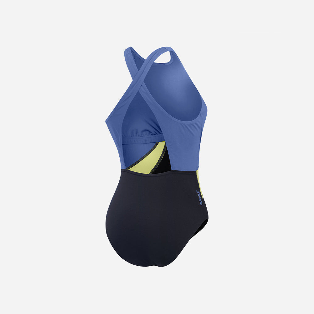 Đồ Bơi Một Mảnh Nữ Speedo Colourblock High Neck X Back - Xanh Dương - Supersports Vietnam