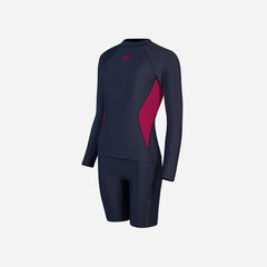 Đồ Bơi Chống Nắng Nữ Speedo Printed Long Sleeves (Asia Fit) - Xanh Navy - Supersports Vietnam