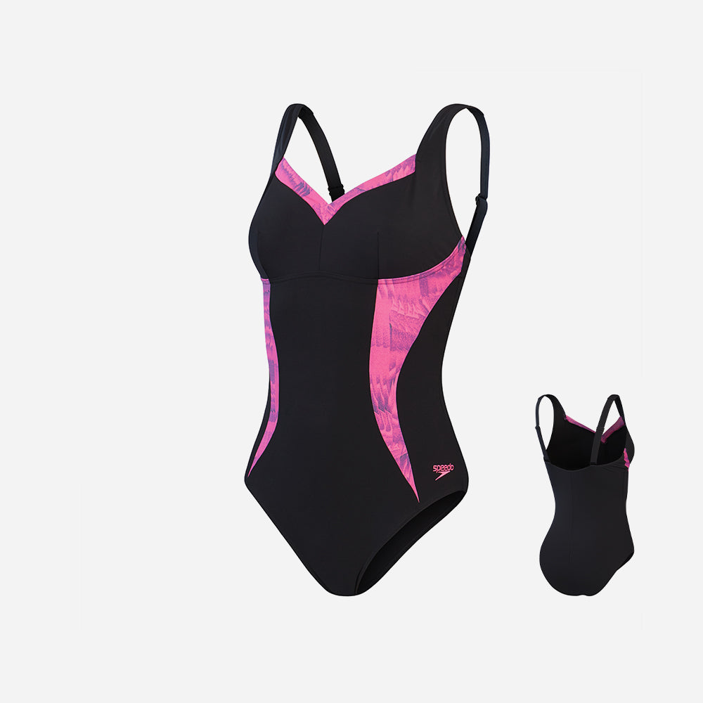 Đồ Bơi Một Mảnh Nữ Speedo Shaping Printed Lunaelustre - Đen - Supersports Vietnam