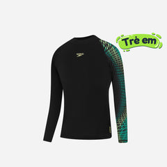 Áo Bơi Chống Nắng Bé Trai Speedo Long Sleeve Tech Panel - Đen - Supersports Vietnam