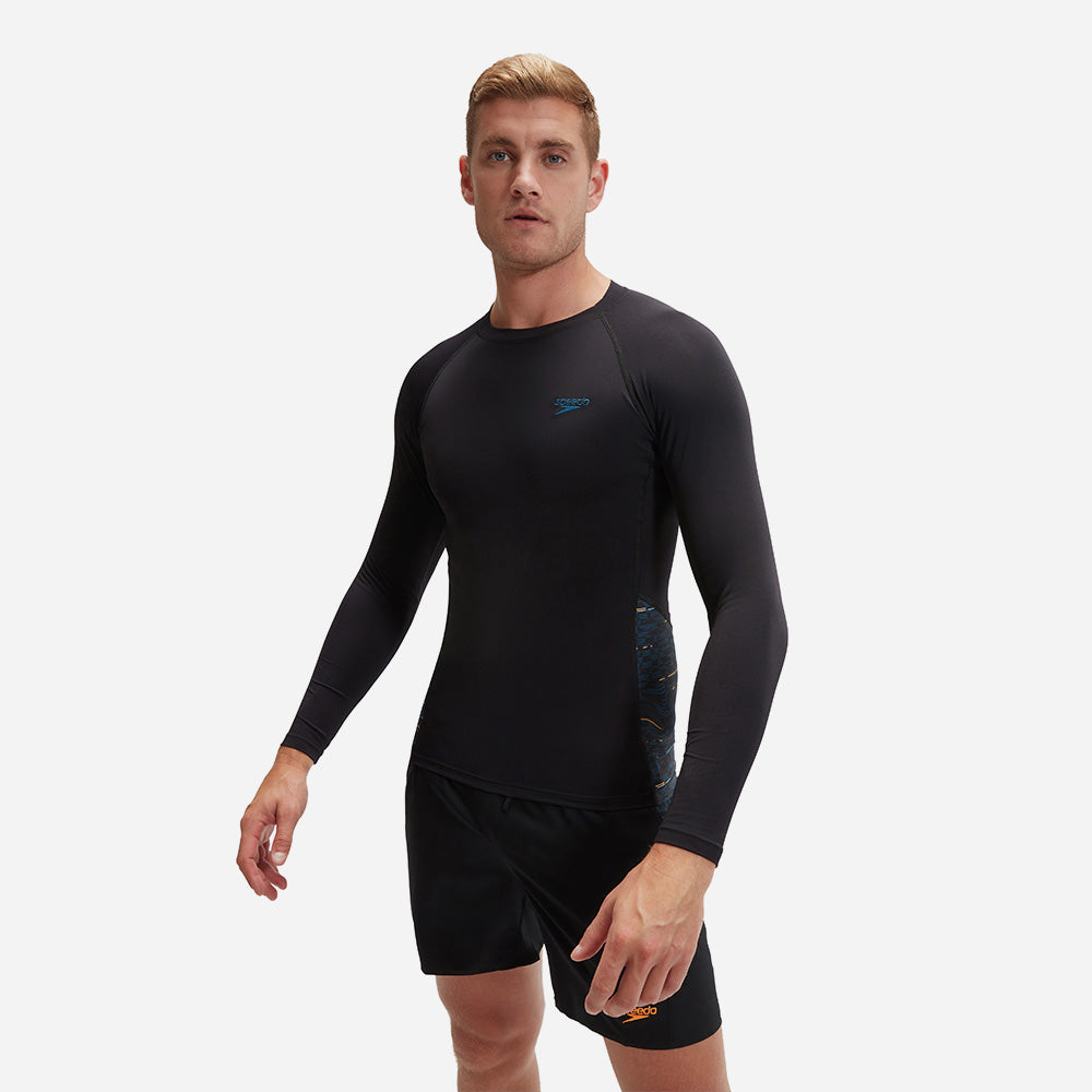 Áo Bơi Chống Nắng Nam Speedo End+ Splice - Đen - Supersports Vietnam