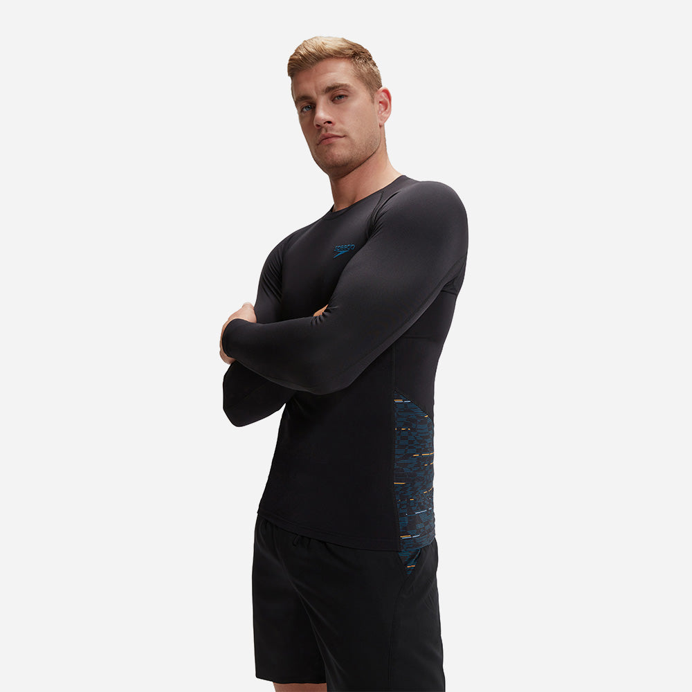 Áo Bơi Chống Nắng Nam Speedo End+ Splice - Đen - Supersports Vietnam
