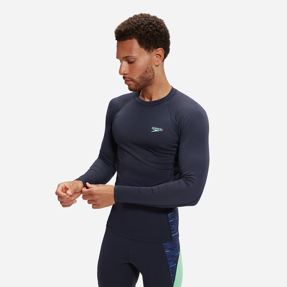 Áo Bơi Chống Nắng Nam Speedo End+ Splice - Xanh Navy - Supersports Vietnam