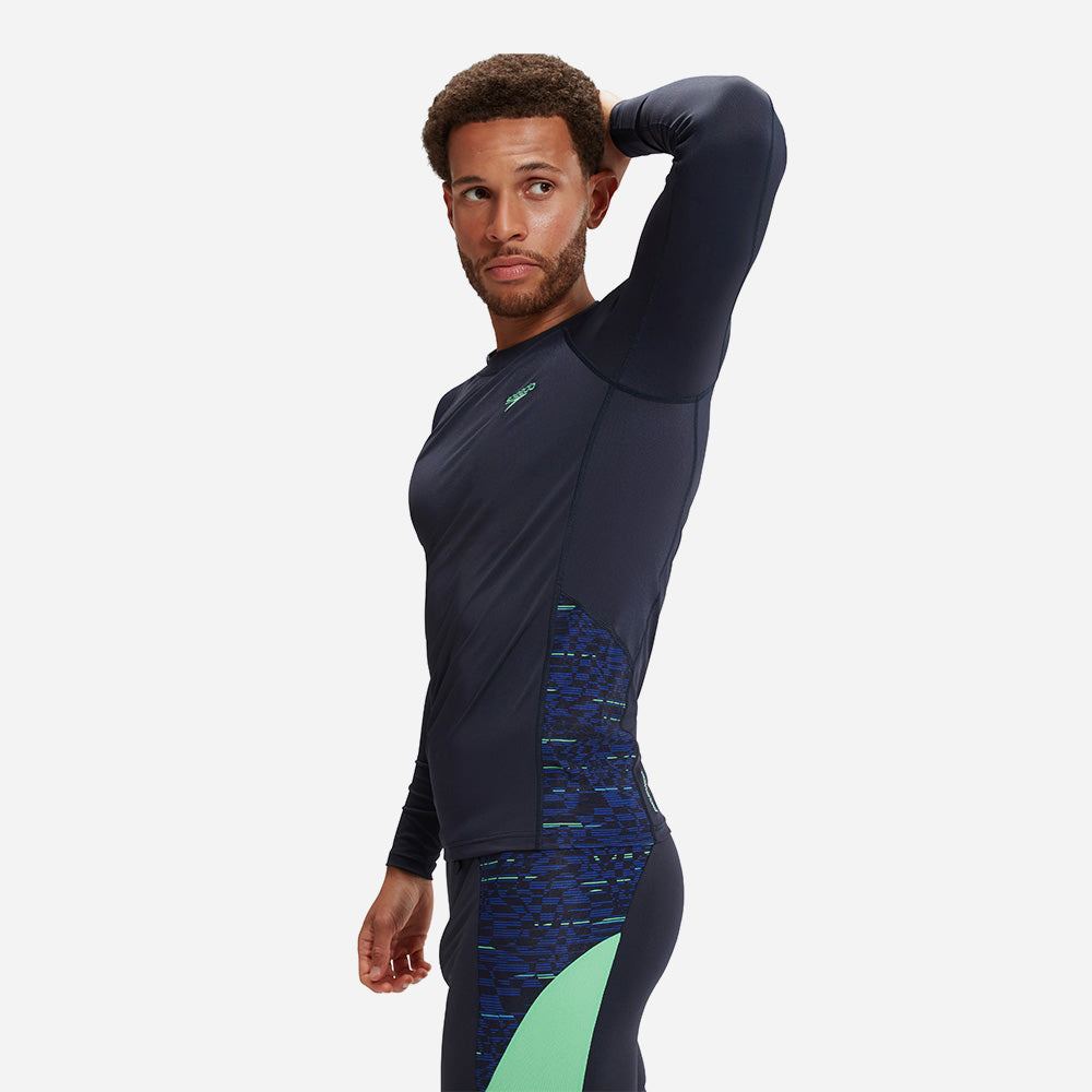 Áo Bơi Chống Nắng Nam Speedo End+ Splice - Xanh Navy - Supersports Vietnam