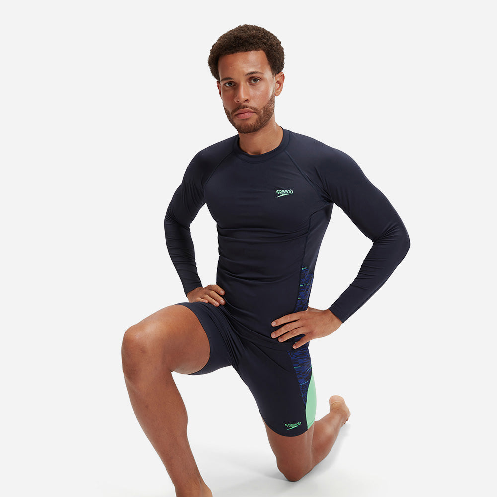 Áo Bơi Chống Nắng Nam Speedo End+ Splice - Xanh Navy - Supersports Vietnam