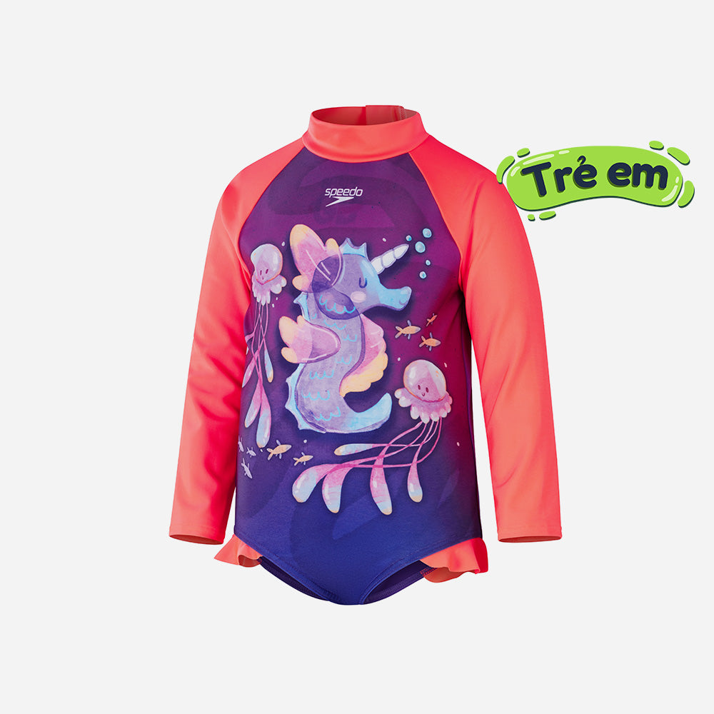 Đồ Bơi Một Mảnh Bé Gái Speedo Printed Frill - Tím - Supersports Vietnam