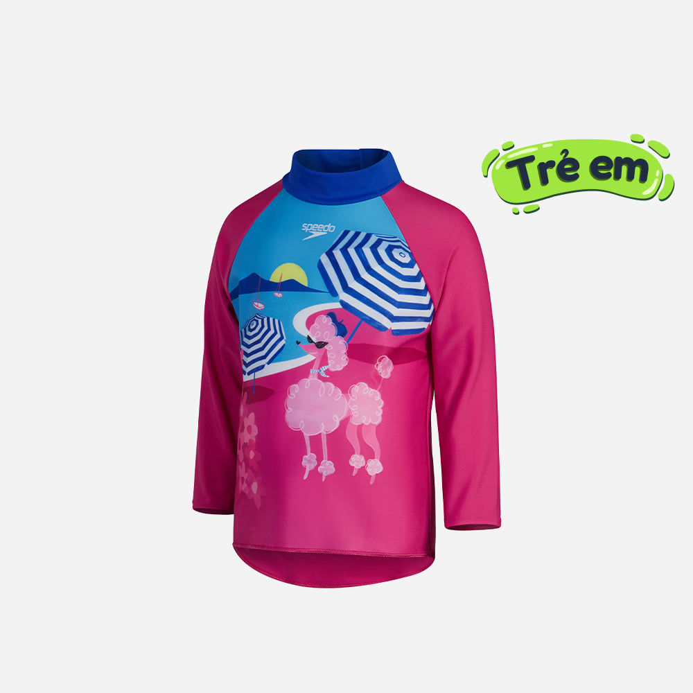 Áo Bơi Chống Nắng Bé Gái Speedo Digital Long Sleeve Rash - Hồng - Supersports Vietnam