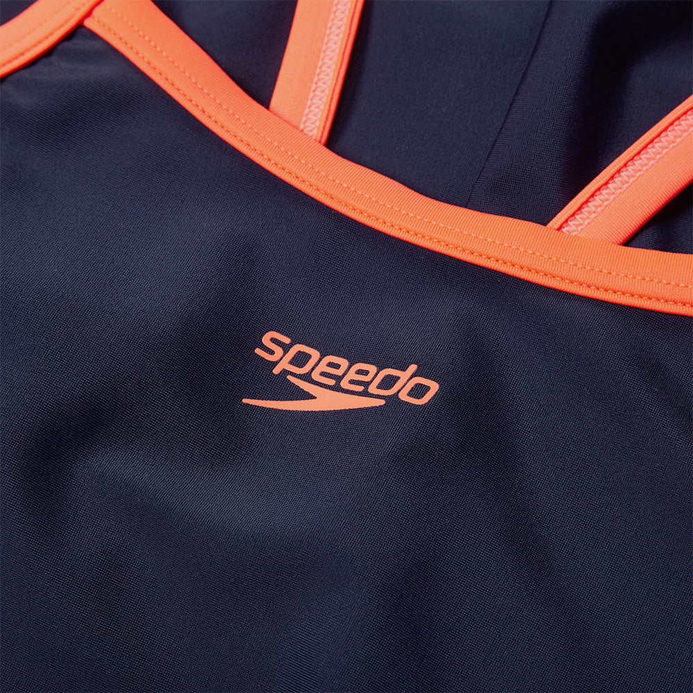 Đồ Bơi Một Mảnh Bé Gái Speedo Placement Printed Thinstrape Muscleback - Xanh Navy - Supersports Vietnam