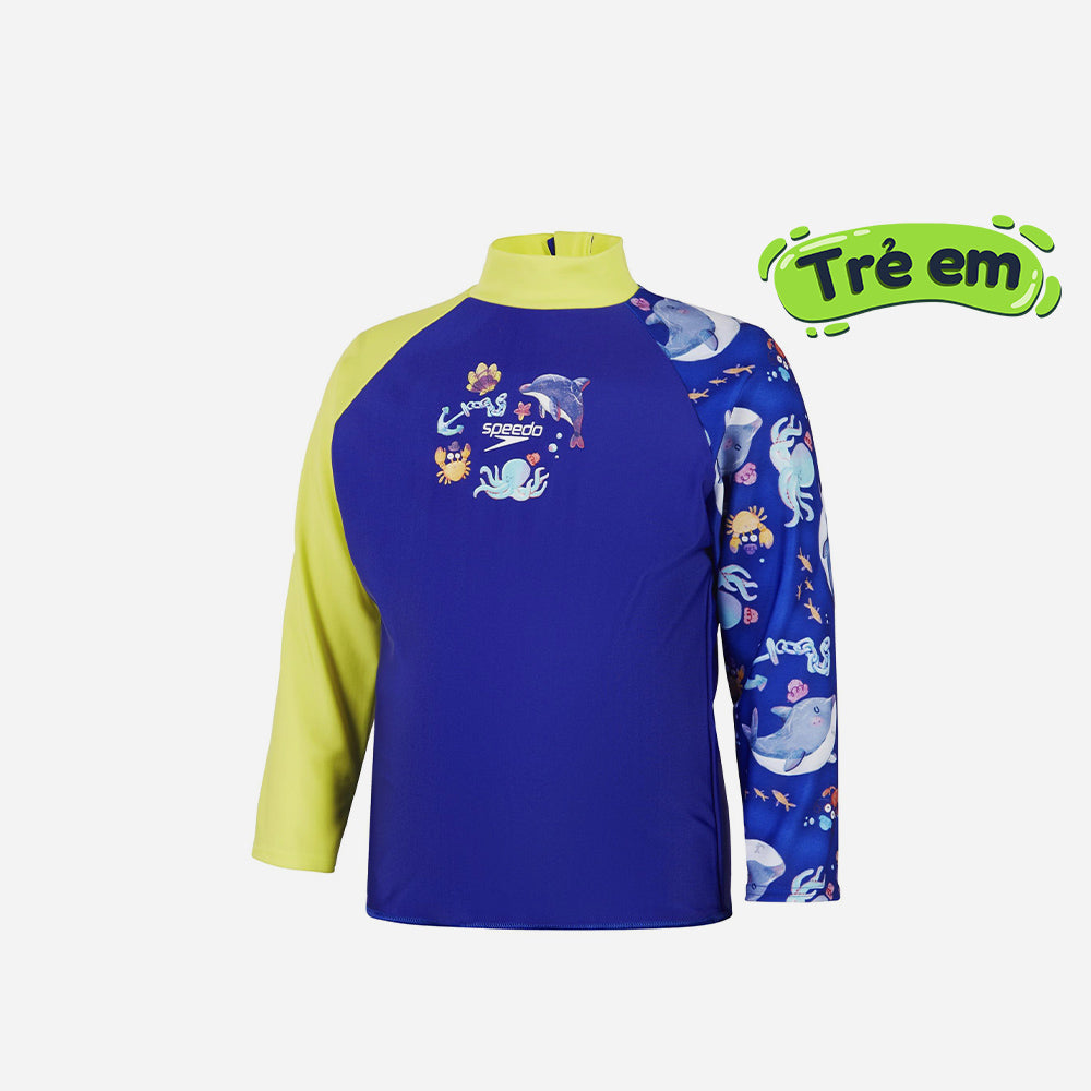 Áo Bơi Chống Nắng Bé Trai Speedo Digital Long Sleeve - Xanh Dương - Supersports Vietnam