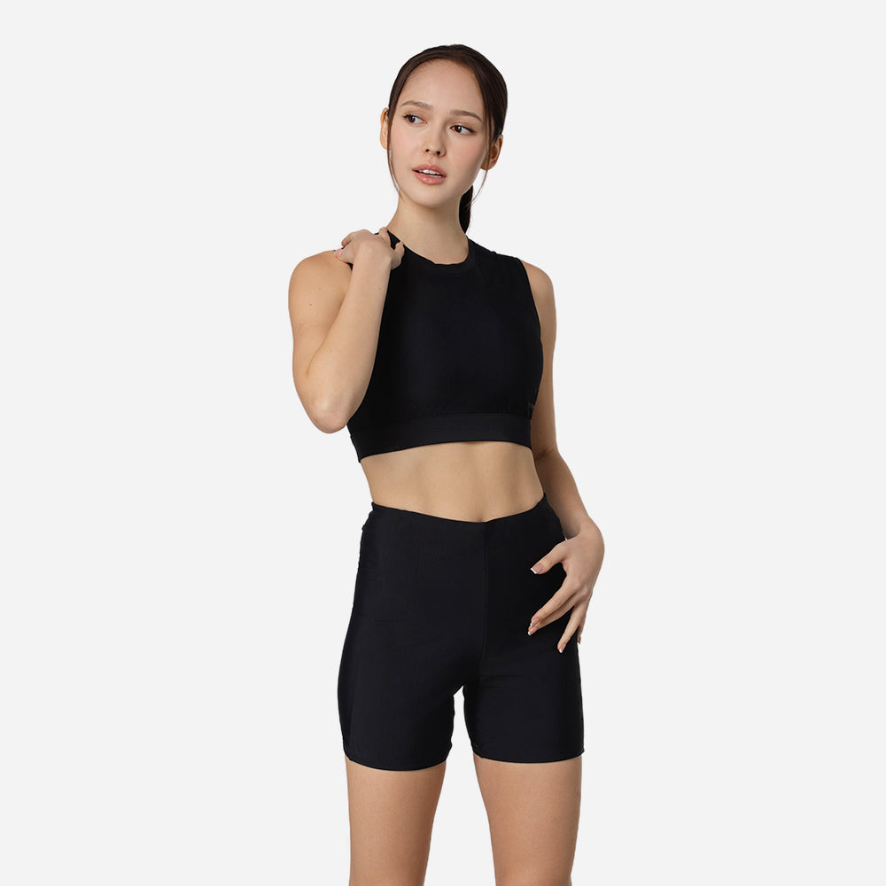Áo Bơi Nữ Speedo Solid With Mesh - Đen - Supersports Vietnam