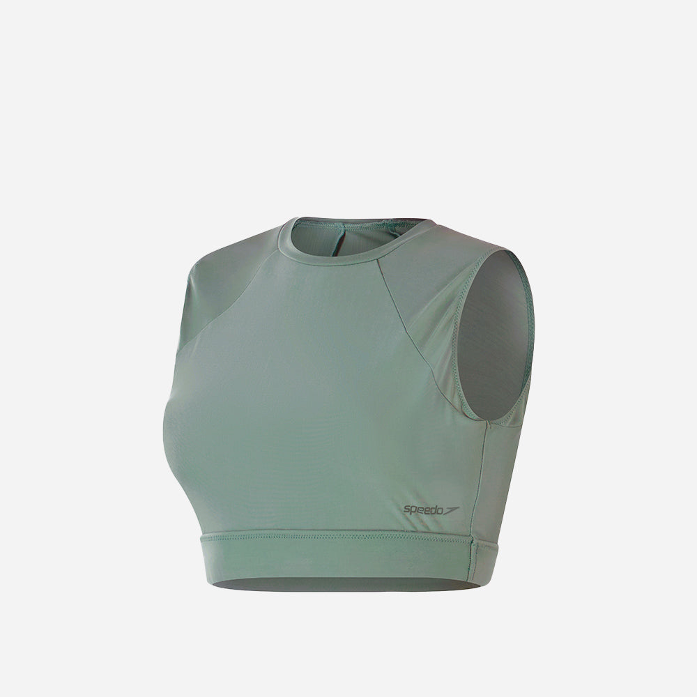 Áo Bơi Nữ Speedo Solid With Mesh - Xanh Lá - Supersports Vietnam