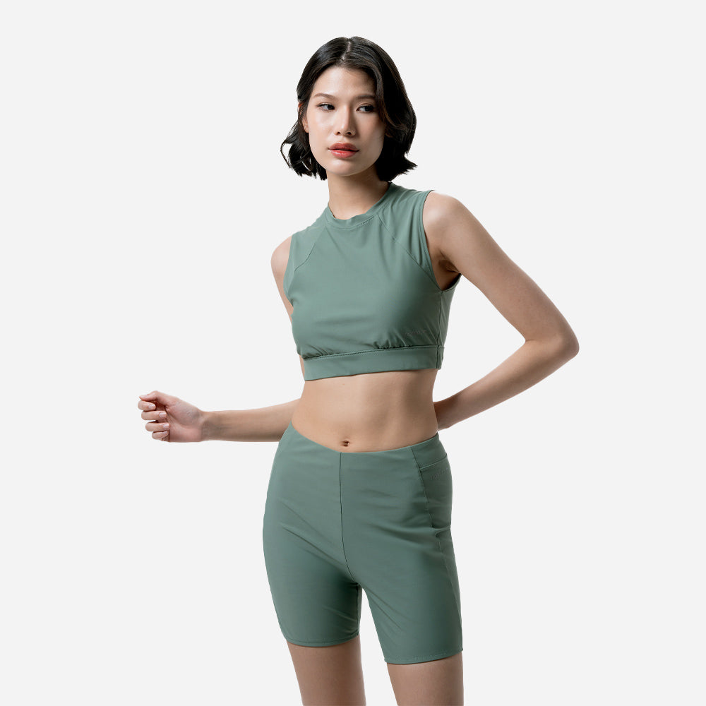 Áo Bơi Nữ Speedo Solid With Mesh - Xanh Lá - Supersports Vietnam