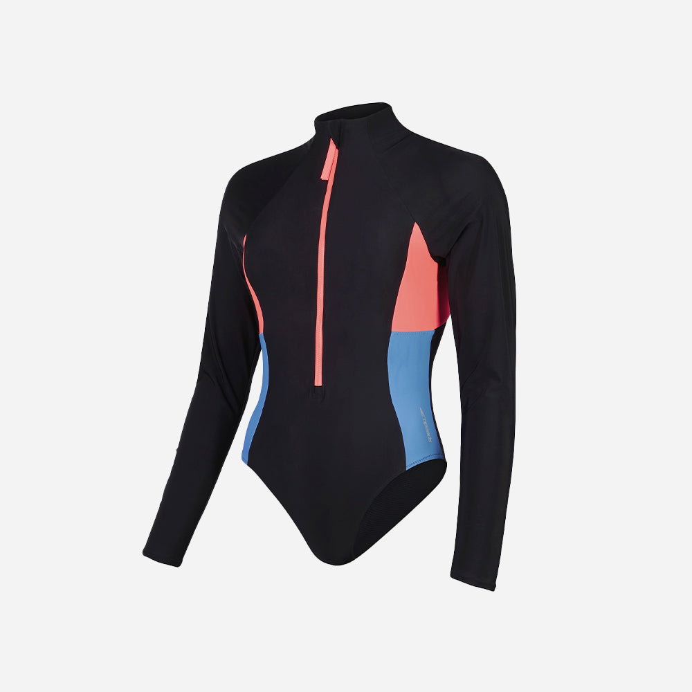 Đồ Bơi Một Mảnh Nữ Speedo Zip Colour Block - Đen - Supersports Vietnam