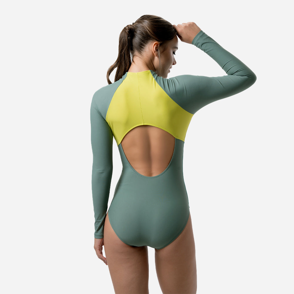 Đồ Bơi Một Mảnh Nữ Speedo Zip Colour Block - Xanh Lá - Supersports Vietnam