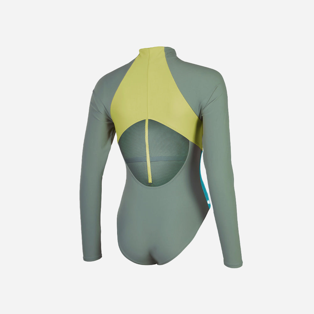 Đồ Bơi Một Mảnh Nữ Speedo Zip Colour Block - Xanh Lá - Supersports Vietnam