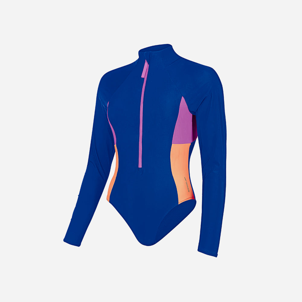 Bộ Đồ Bơi Một Mảnh Nữ Speedo Hydraline Colourblock Zip - Xanh Dương - Supersports Vietnam