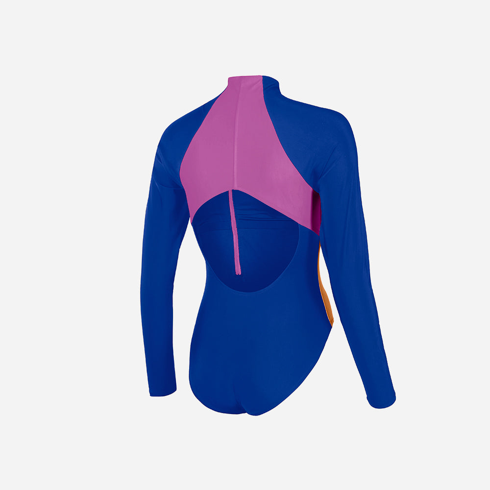 Bộ Đồ Bơi Một Mảnh Nữ Speedo Hydraline Colourblock Zip - Xanh Dương - Supersports Vietnam