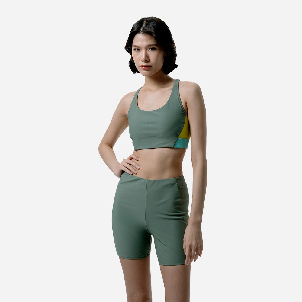 Áo Bơi Nữ Speedo Colourblock - Xanh Lá - Supersports Vietnam