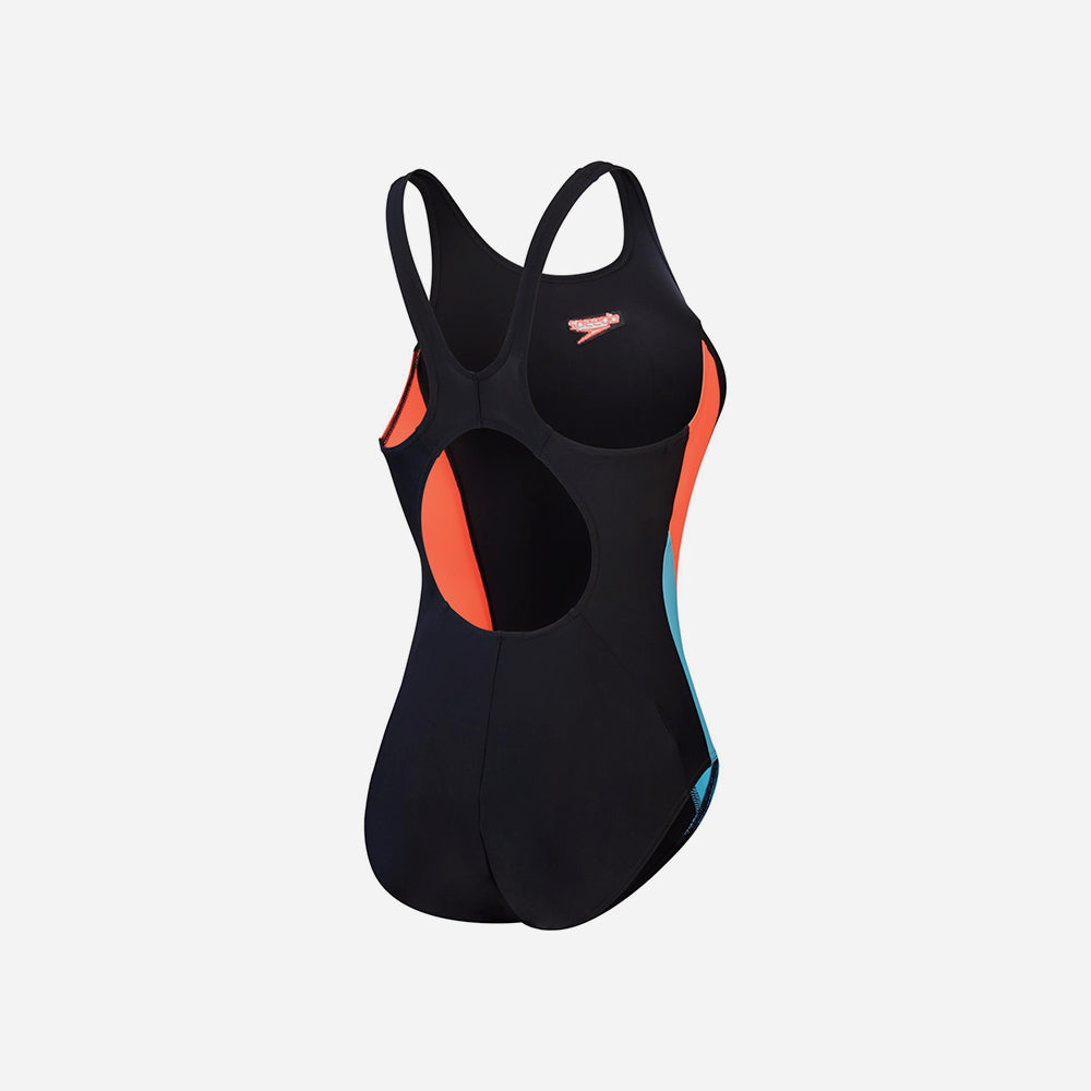 Đồ Bơi Một Mảnh Nữ Speedo Color Block Splice High Neck - Đen - Supersports Vietnam