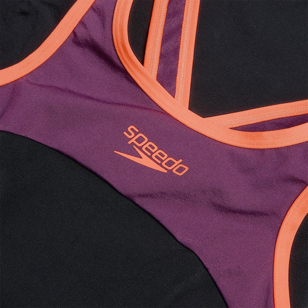 Bộ Đồ Bơi Nữ Speedo High Neck Splice X Back - Đen - Supersports Vietnam
