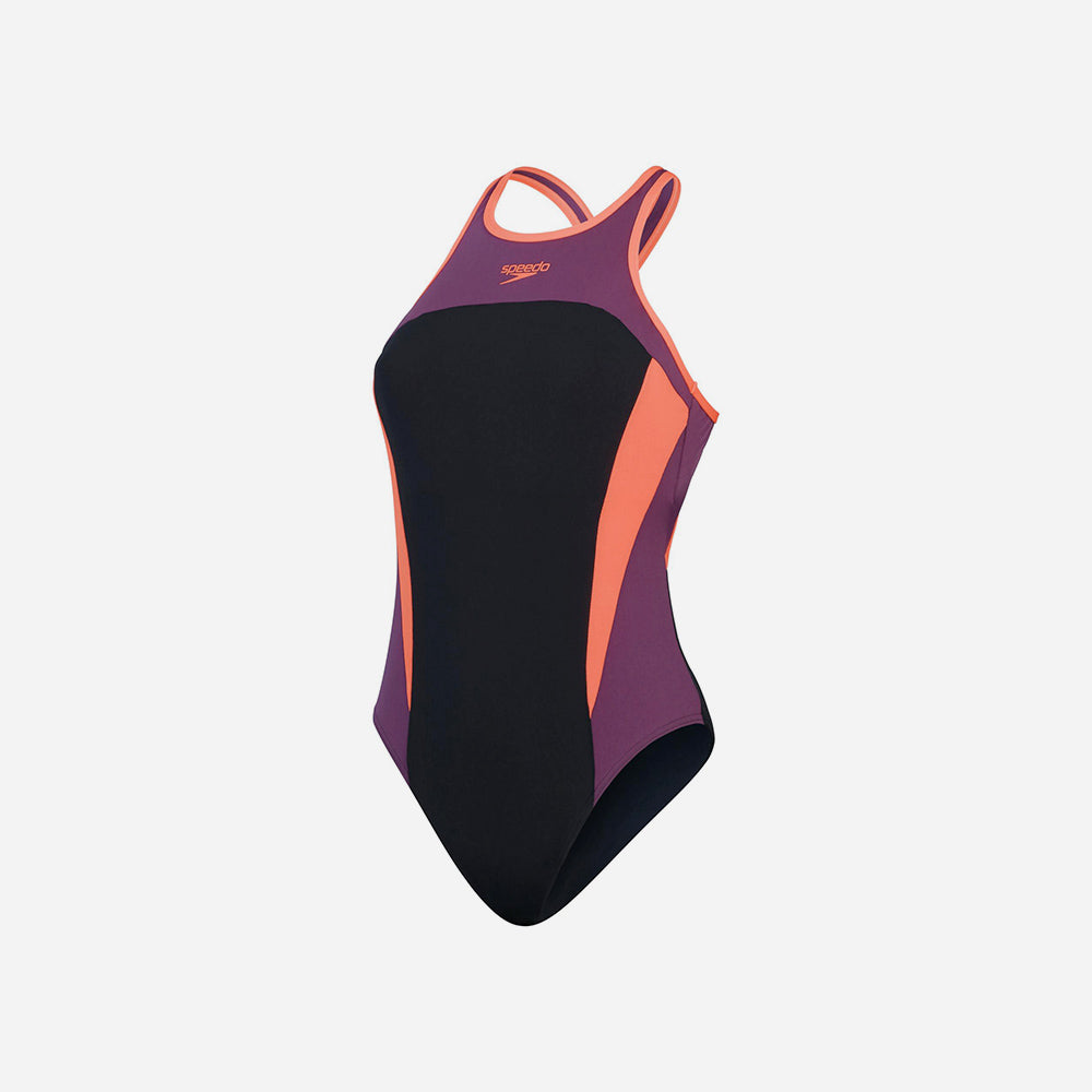 Bộ Đồ Bơi Nữ Speedo High Neck Splice X Back - Đen - Supersports Vietnam