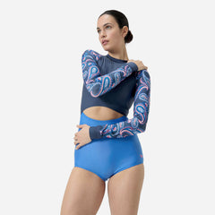 Bộ Đồ Bơi Chống Nắng Nữ Speedo Long Sleeve - Xanh Dương - Supersports Vietnam