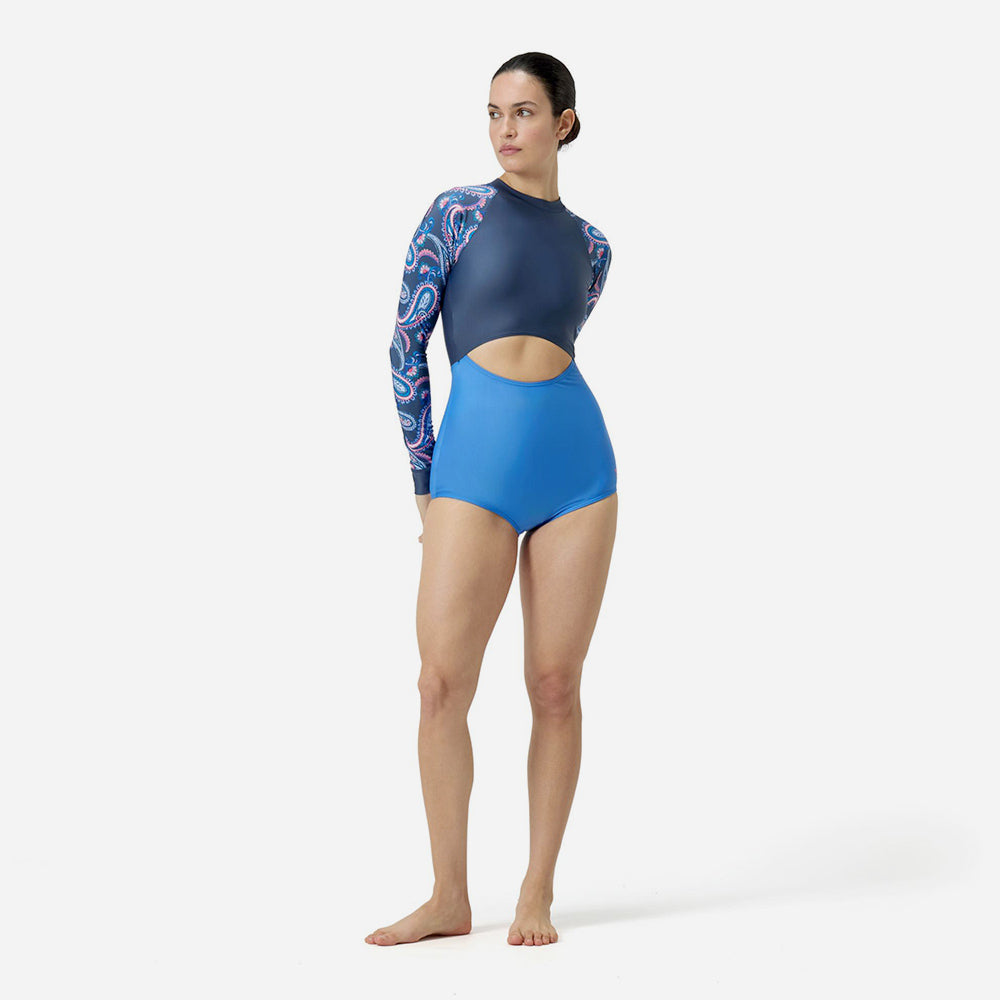 Bộ Đồ Bơi Chống Nắng Nữ Speedo Long Sleeve - Xanh Dương - Supersports Vietnam