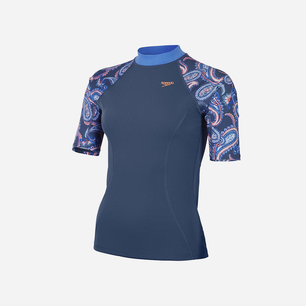 Áo Bơi Chống Nắng Nữ Speedo Printed - Xanh Dương - Supersports Vietnam