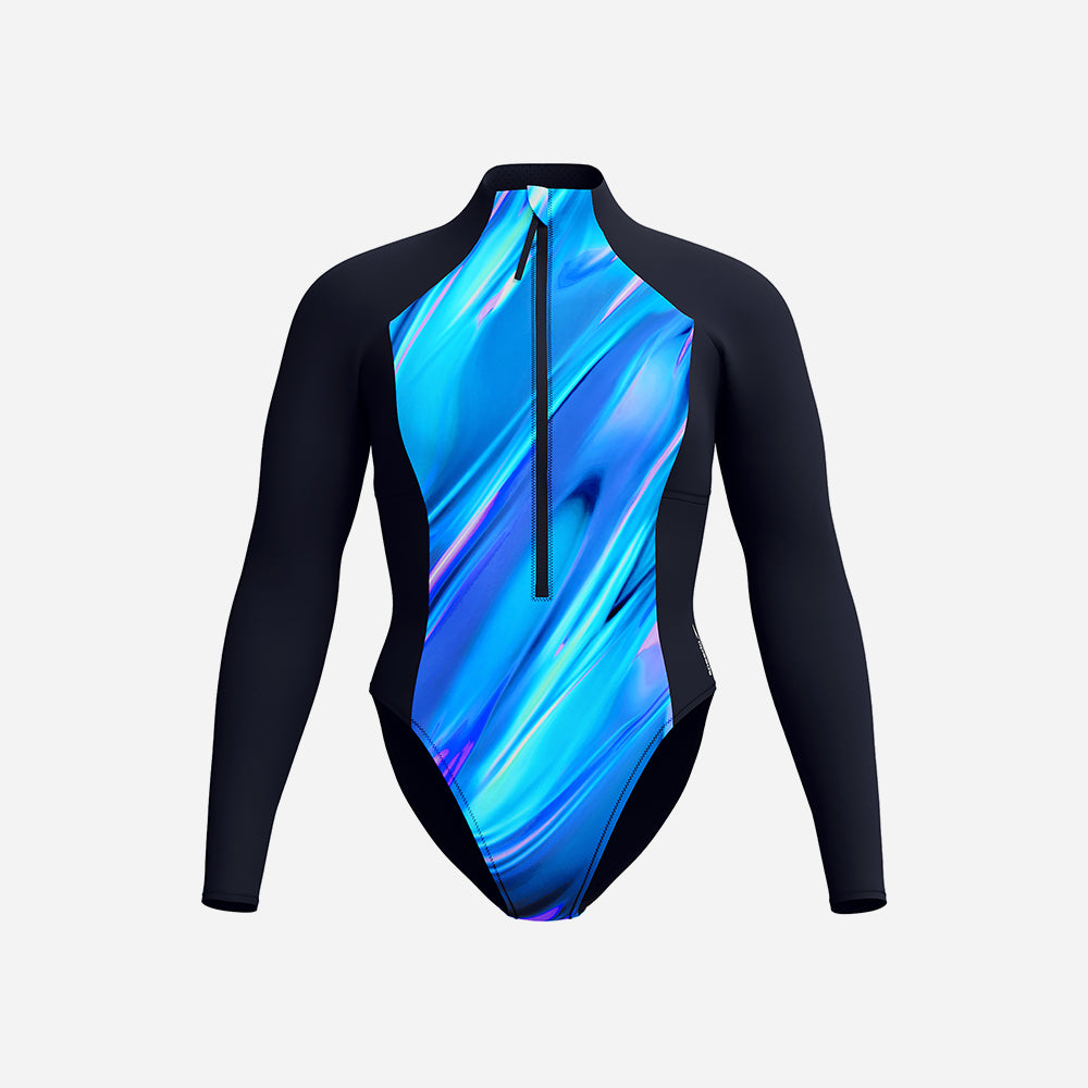 Bộ Đồ Bơi Chống Nắng Nữ Speedo Hydraline Printed - Xanh Dương - Supersports Vietnam