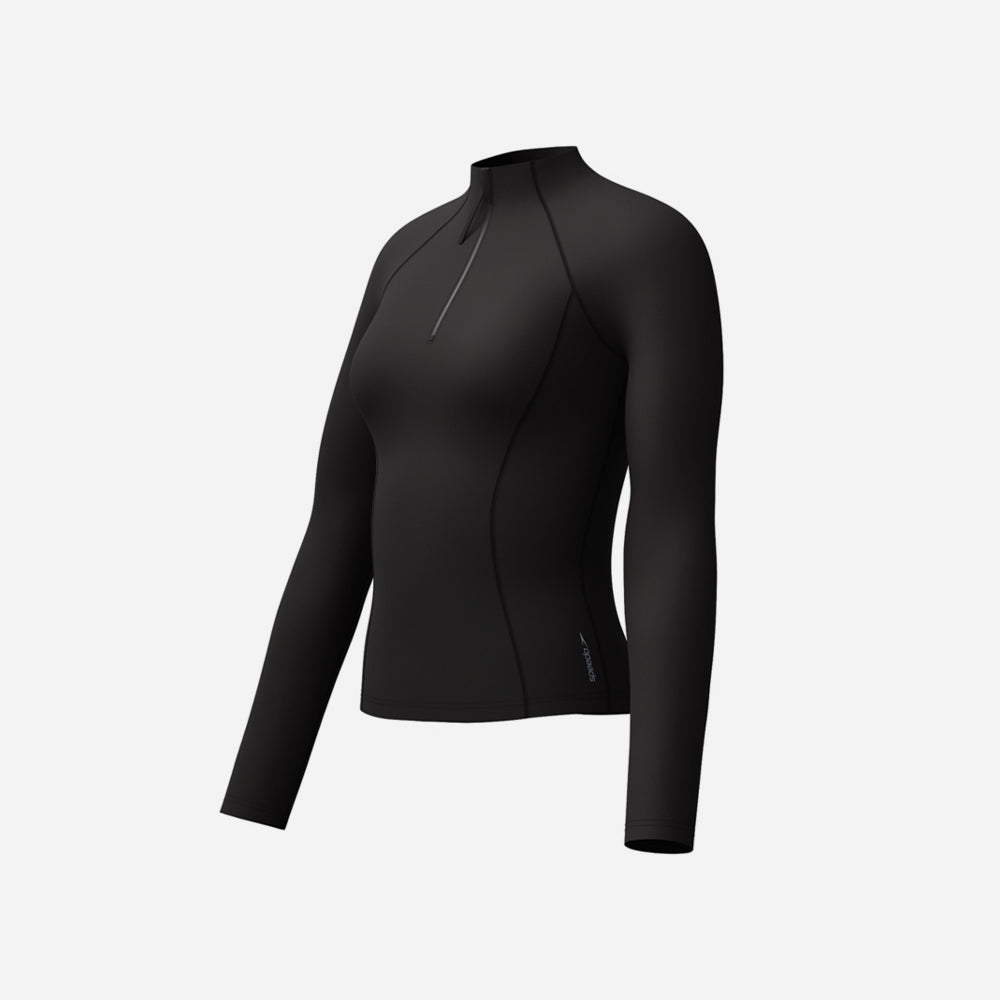Áo Bơi Chống Nắng Nữ Speedo Long Sleeves (Asia Fit) - Đen - Supersports Vietnam