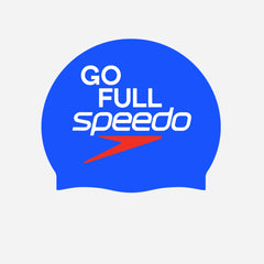 Mũ Bơi Người Lớn Speedo Slogan Printed - Xanh Dương - Supersports Vietnam