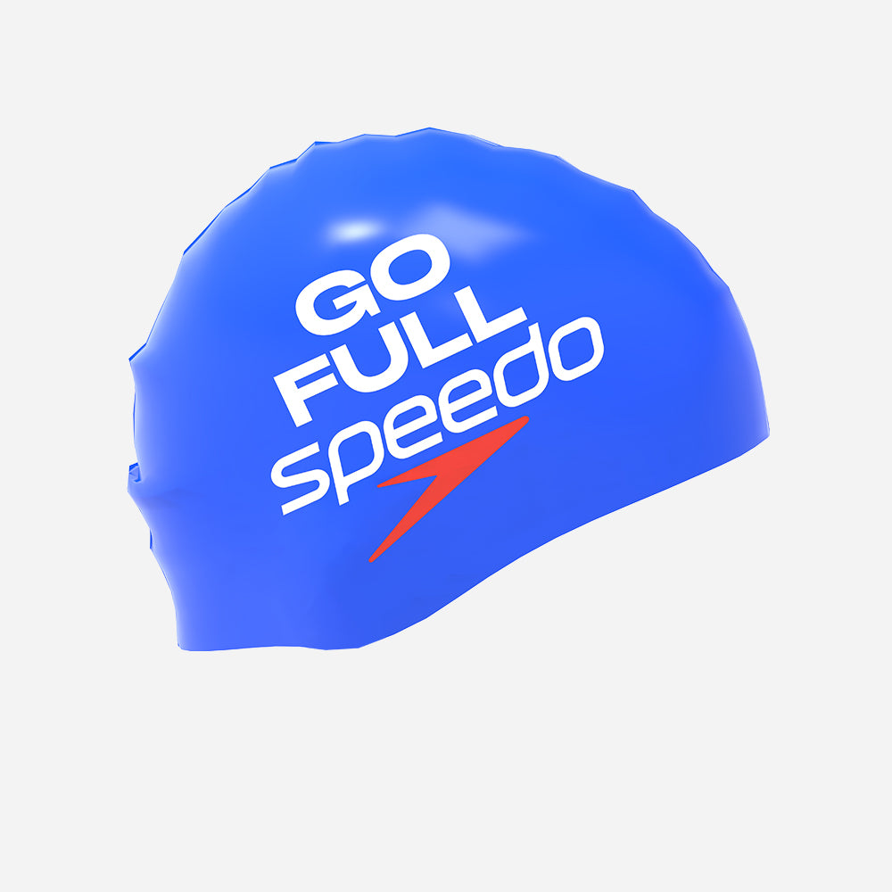 Mũ Bơi Người Lớn Speedo Slogan Printed - Xanh Dương - Supersports Vietnam