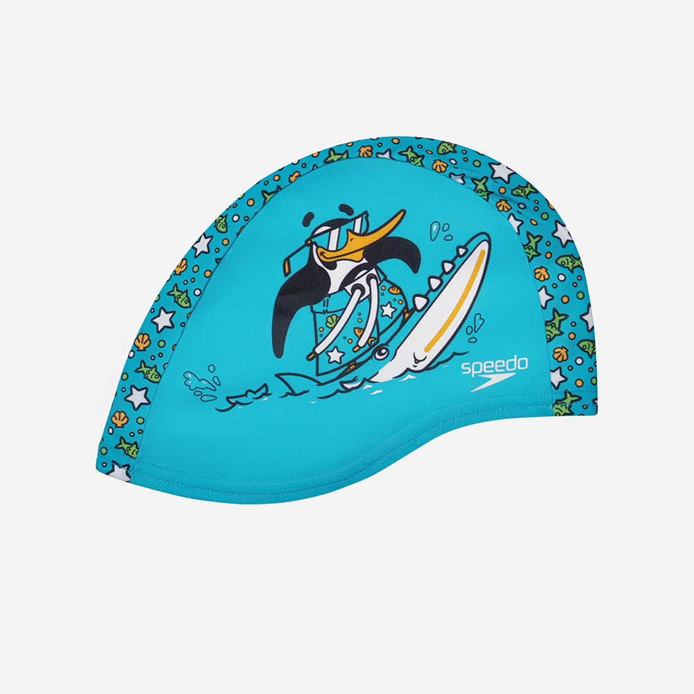 Mũ Bơi Trẻ Em Speedo Printed Polyester - Xanh Dương - Supersports Vietnam