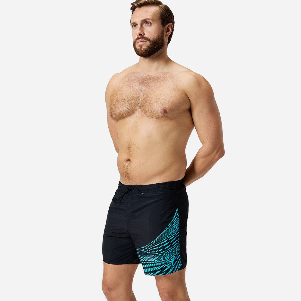 Quần Bơi Nam Speedo Medley Logo 16" - Đen - Supersports Vietnam