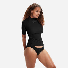 Áo Bơi Chống Nắng Nữ Speedo Essential Sun Protection - Đen - Supersports Vietnam
