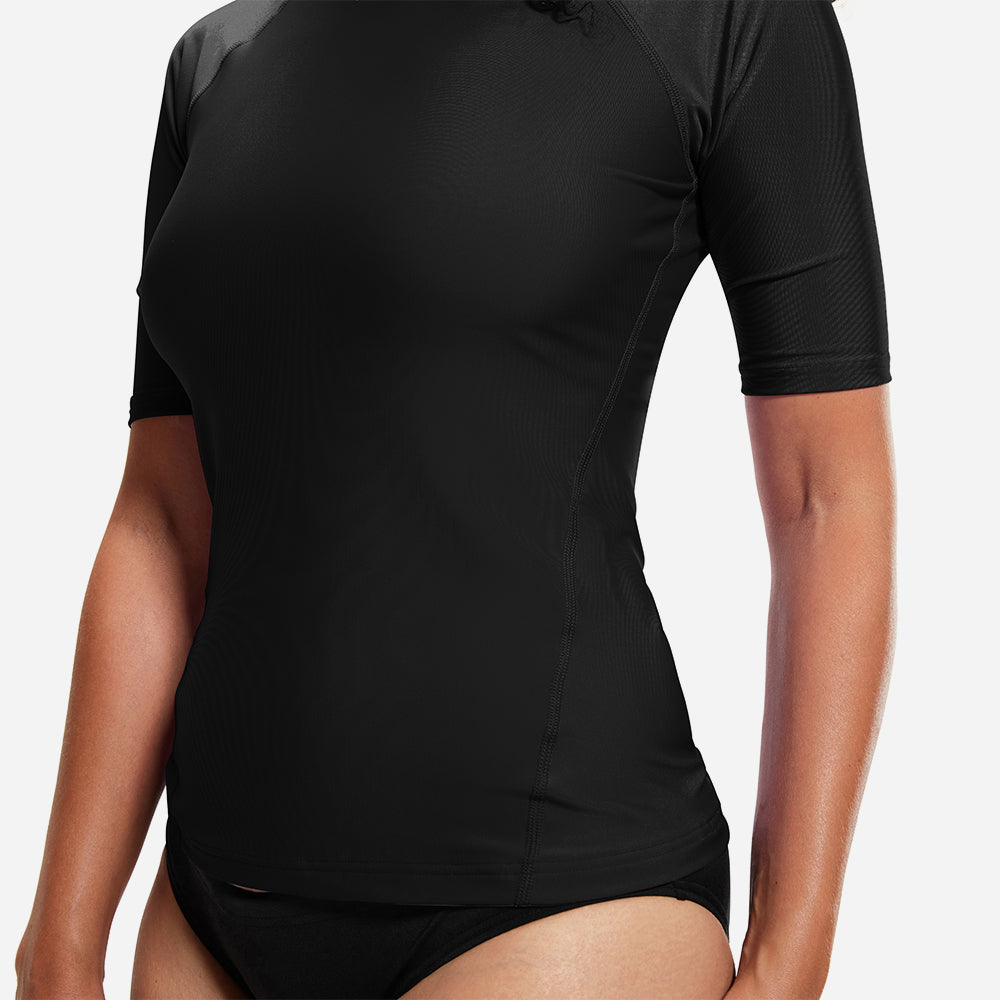Áo Bơi Chống Nắng Nữ Speedo Essential Sun Protection - Đen - Supersports Vietnam