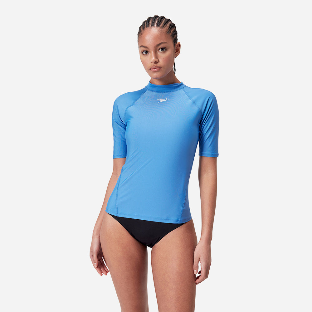 Áo Bơi Chống Nắng Nữ Speedo Essential Sun Protection - Xanh Dương - Supersports Vietnam
